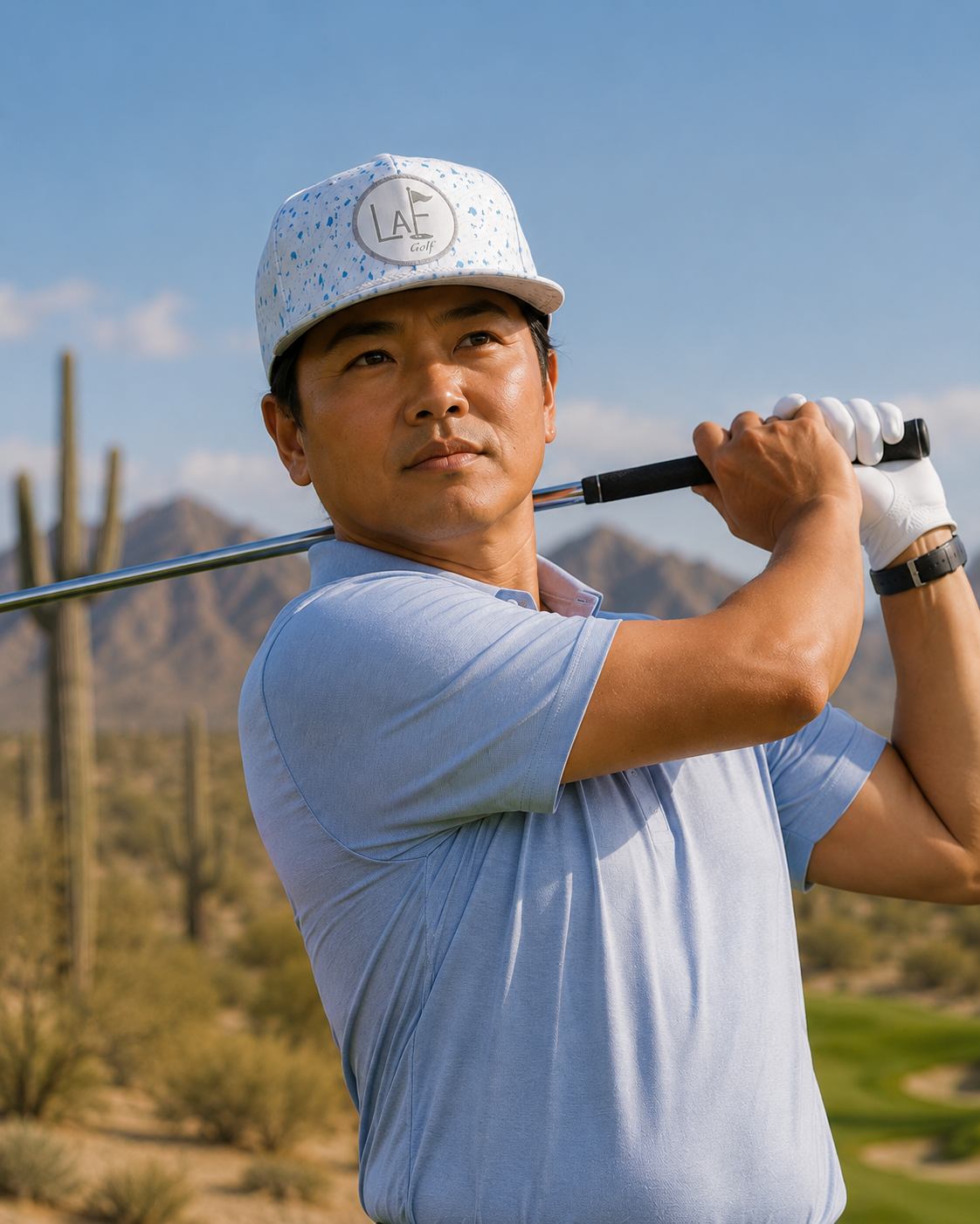 LAF Golf Blue Wave Unstructured Rope Hat