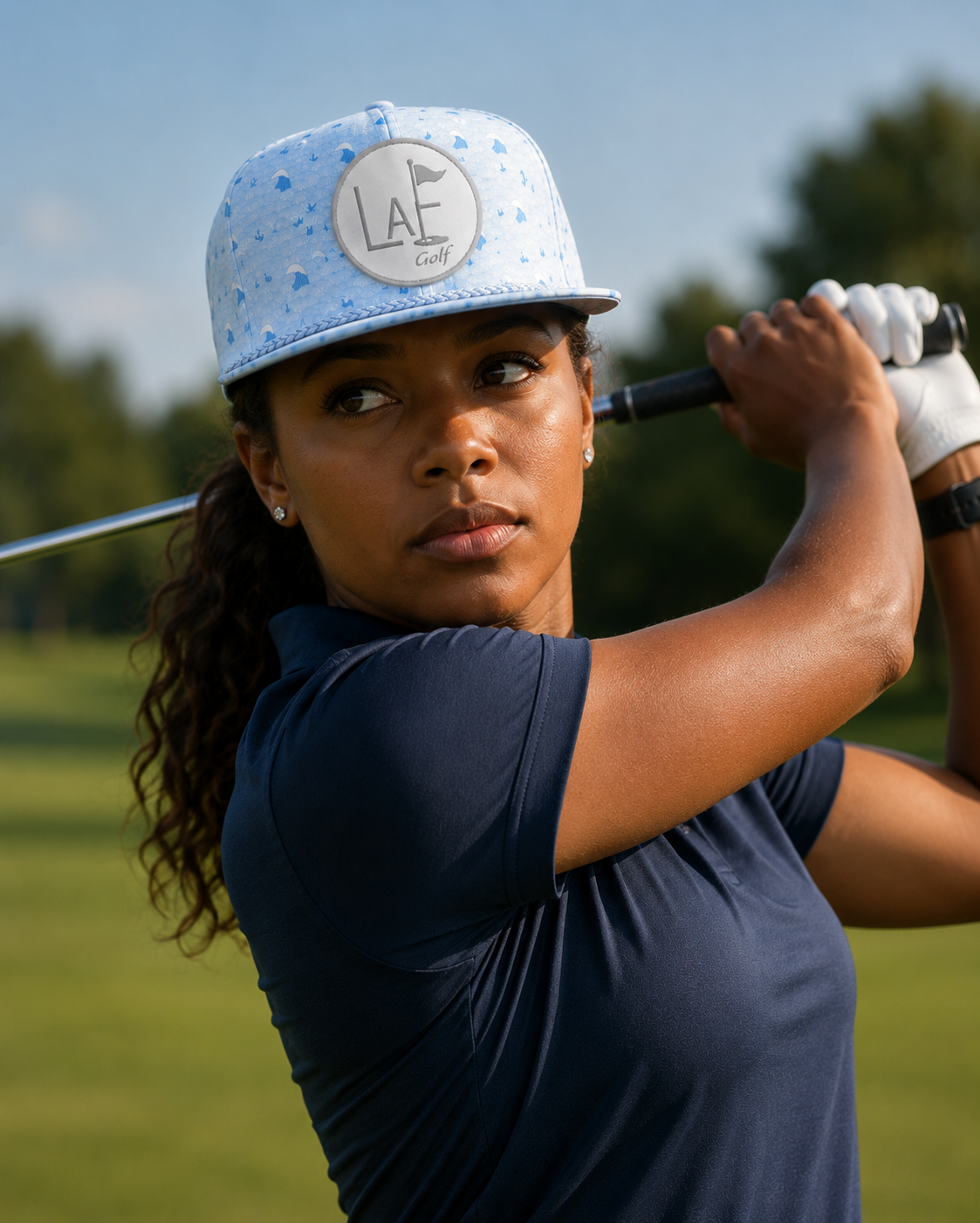 LAF Golf Blue Wave Unstructured Rope Hat